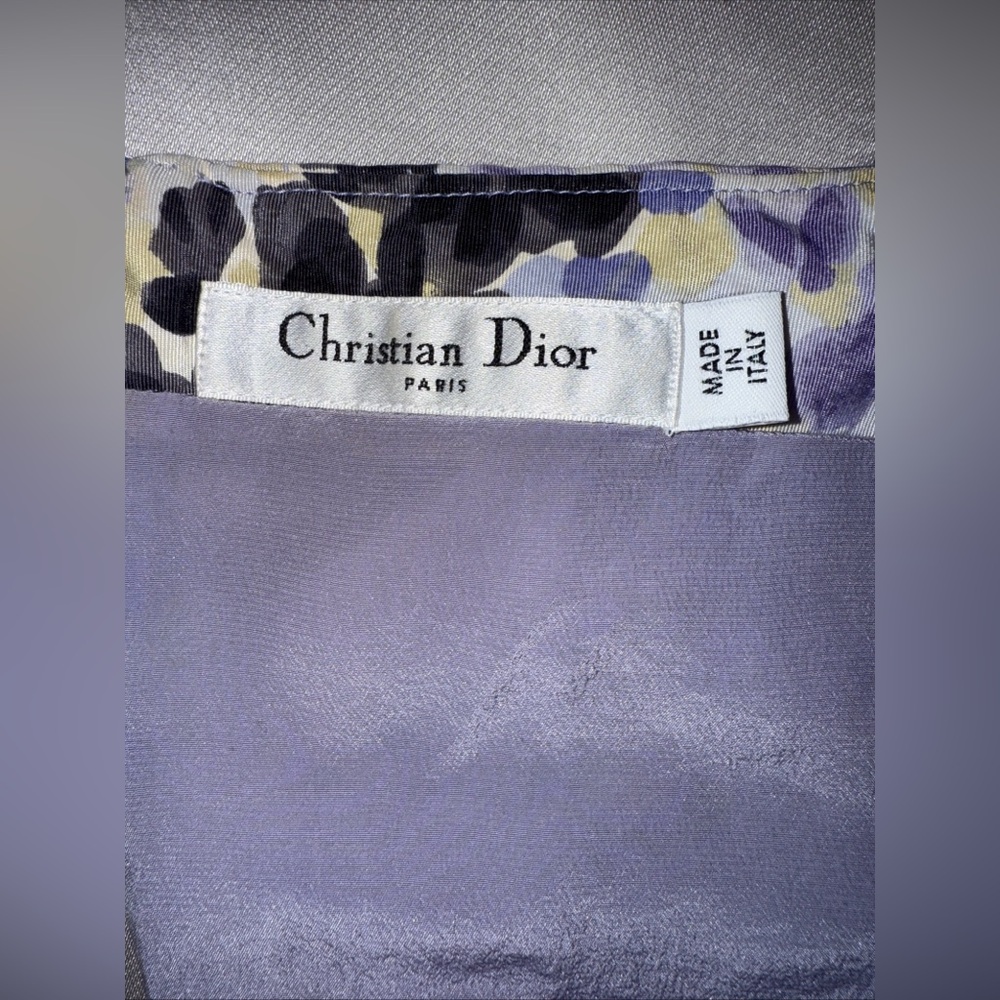 Dior Floral Midi Dress - Lavender and Black 100% Silk size 4 - Picture 10 of 10